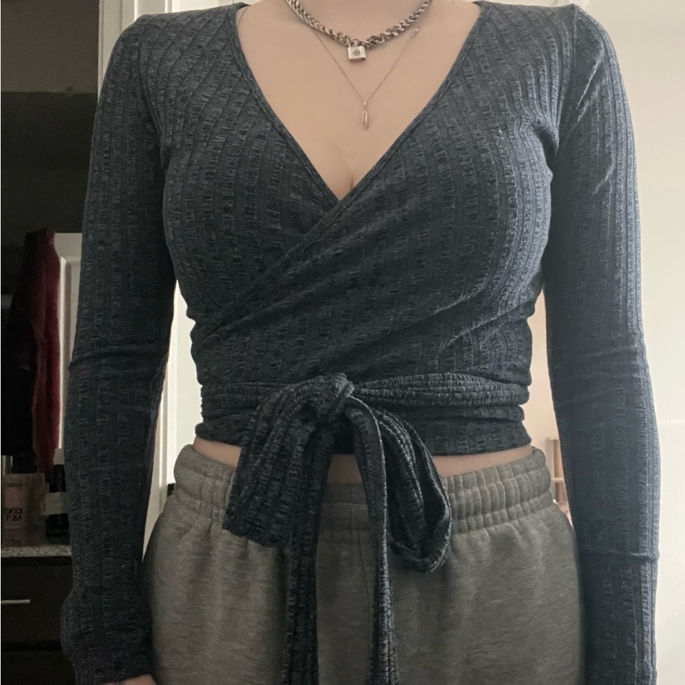 Elegant Black Wrap Top